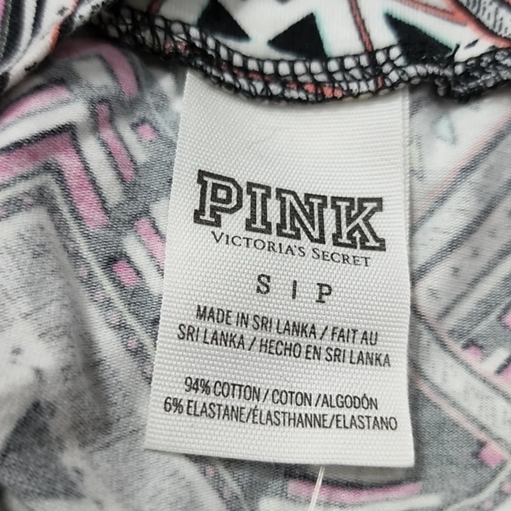 Victoria's Secret PINK Geo‎ Print High Waist Summer Mini Skirt white pink  Sz SP